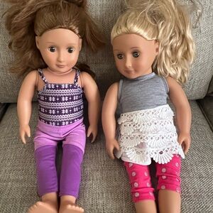 American Girl dolls selling togetherKids Fashion Doll Outfit Set - Purple & Pink